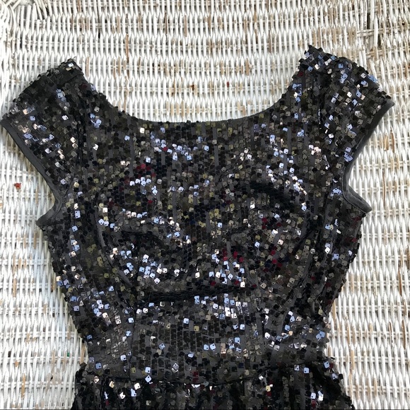 🆕 {Windsor} Black Sequin Party Mini Dress • Size 3 - Picture 3 of 9